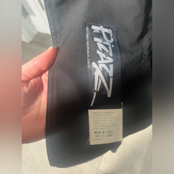 Vintage Black long trench coat with gold buttons size large - Picture 8 of 13